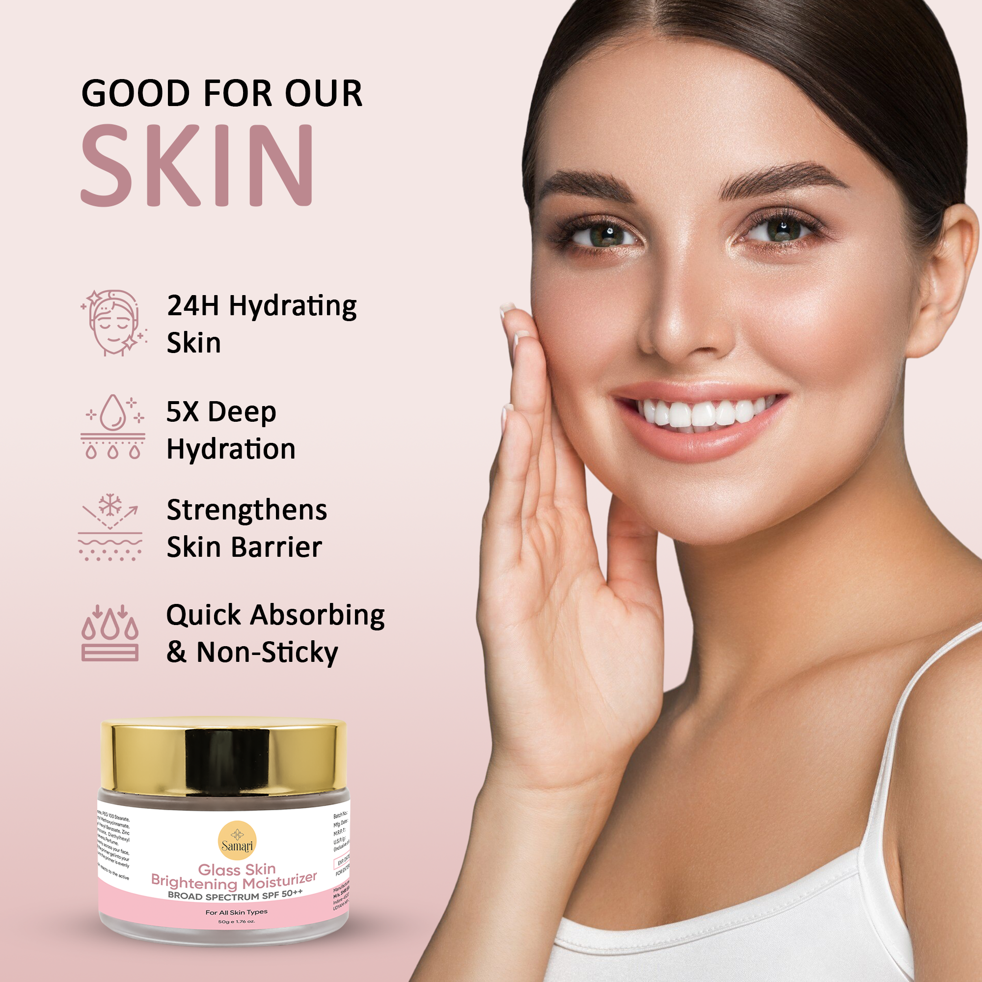Samari Glass Skin Brightening Moisturiser SPF 50++