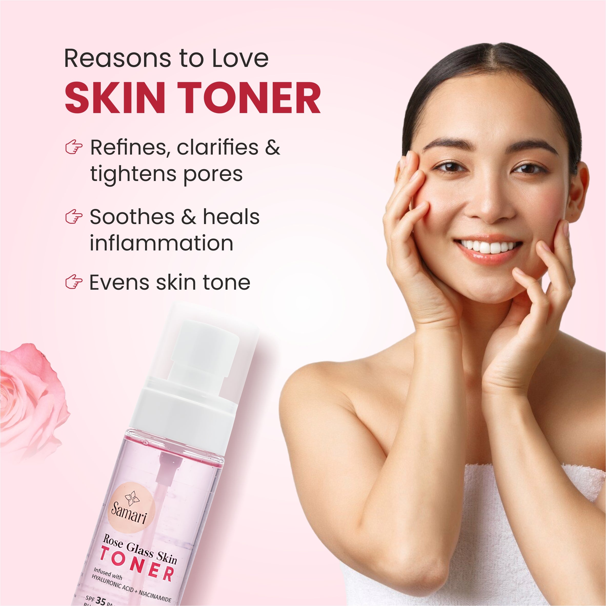 Samari Rose Glass Skin Toner SPF 35 PA+++