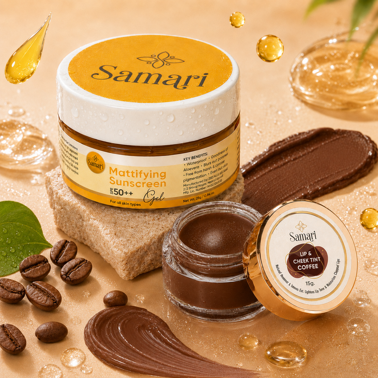 Samari Tinted Mattifying Sunscreen SPF 50++ & Lip & Cheek Tint